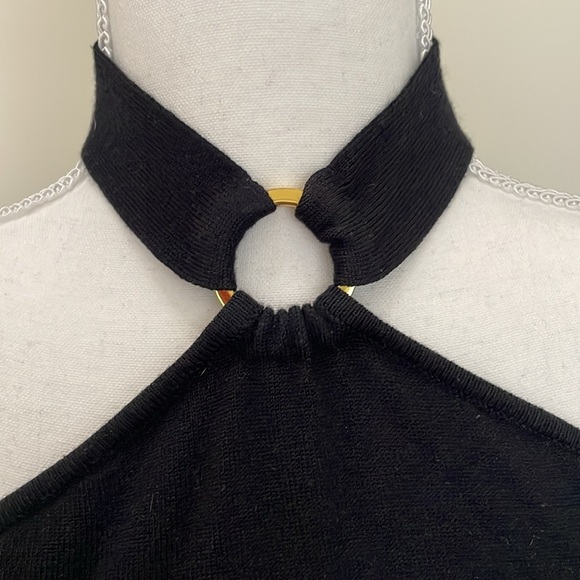 New York & Co. Black Hardware Detail Sweater Halter. Small - Picture 3 of 7